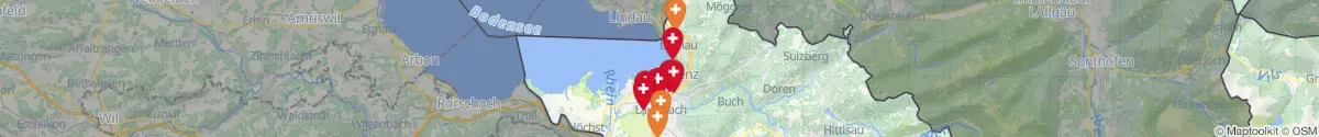 Kartenansicht für Apotheken-Notdienste in der Nähe von Lochau (Bregenz, Vorarlberg)